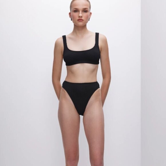 Good American Always Fits Good Waist Black Ribbed Bikini Bottom Size 8 5XL - Picture 1 of 2